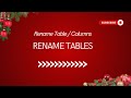 SQL Tricks | How To Rename a Table / Column names ?