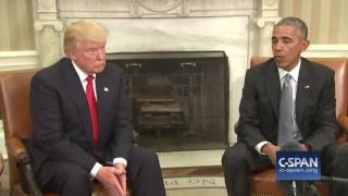 President Obama & President-elect Trump in Oval Office (C-SPAN)