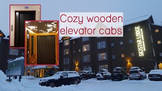 2003 OTIS Gen2 elevators with wooden cabs at Skistar Lodge Lindvallen in Sälen, Sweden