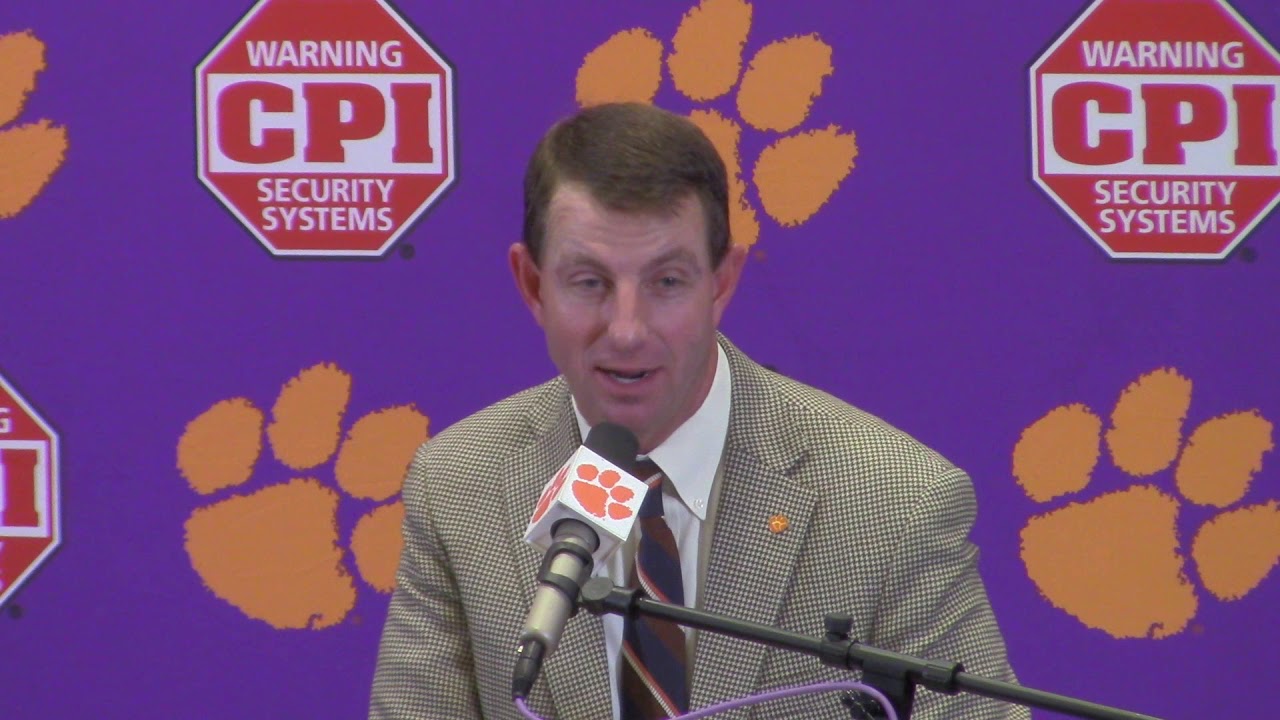 TigerNet: Clemson 61 The Citadel 3: Dabo Swinney Postgame Press ...