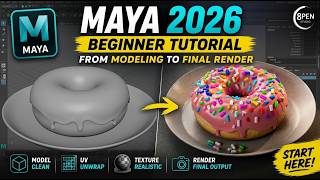 Maya 2026 Beginner Tutorial – From Modeling to Final Render