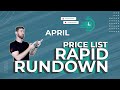Price List Update Summary Rapid Rundown | April 2024
