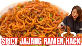 🌶SPICY Black Bean Sauce Noodles Ramen | #Jjapaghetti Instant Ramen into Gourmet Tasting Noodles 짜파구리