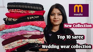 Top 10 ❤️Meesho saree haul | Party Wear Silk Saree  / Ready to wear saree / Sequence saree haul