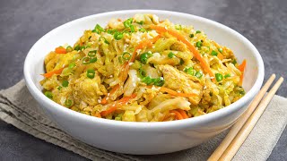 EASY DINNER in 25 Minutes! Asian Style EGG FRIED CABBAGE | Cabbage Egg FRY. Reci