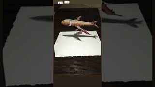 3D ART ON PAPER EASY - Drawing Airplane - Danillusion #3d #art