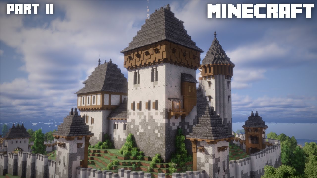 Minecraft How To Build A Medieval Castle Tutorial Part 2 Youtube