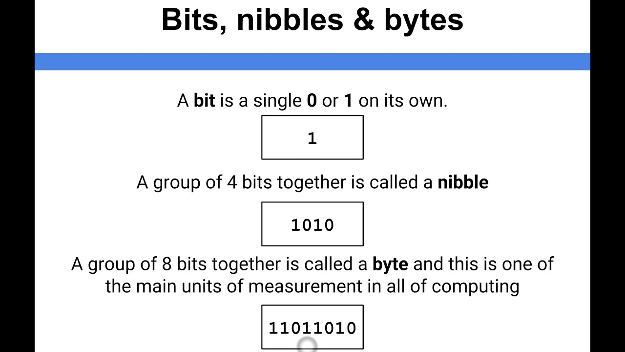 Data Representation Bits Nibbles Bytes Youtube