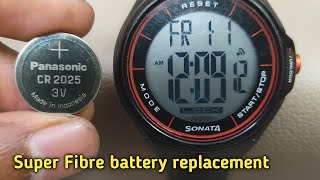 Sonata Super Fibre SF battery replacement | how to replace sonata digital watch battery