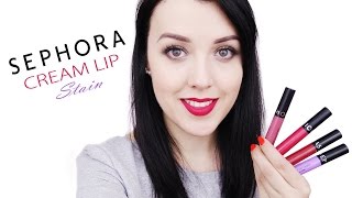 Matowe pomadki Sephora Cream Lip Stain - Swatche 21 odcieni!