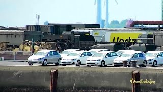 Emden Port Emskai export cars and special purpose vehicles waiting for transport