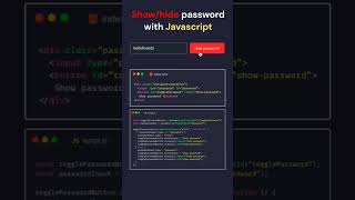 Show/hide password JavaScript #programming #javascript #tutorial