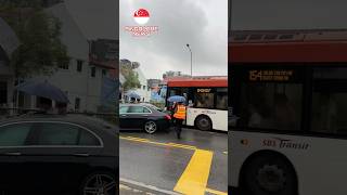 Bus hit to car at MacPherson Road, Singapore