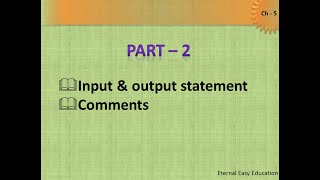 TN 12th computer science chapter - 5 (part 2) Python input/output statement, comments