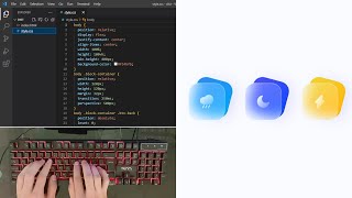 ASMR Programming - Glassmorphism Icon Buttons using Html CSS - No Talking