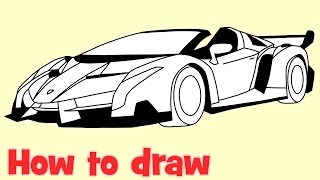 How To Draw A Car Lamborghini Murcielago 2001