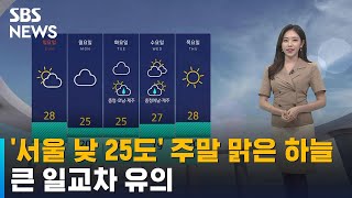 [날씨] '서울 낮 25도' 주말 맑은 하늘…큰 일교차 유의 / SBS