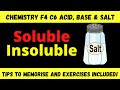 F4 C6 Chemistry Salt : Soluble and Insoluble Salt. Master in 15 minutes with tips and exercises