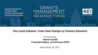 GMB Forum - Daniel Hazlett, ezFedGrants USDA - Sep 20th, 2017