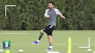 Lionel Messi REAPPEARS at Inter Miami's PRACTICE after his gruesome ankle INJURY