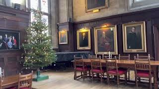 BALLIOL College Oxford University College Grounds and Dining Hall Dec 2021