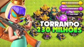 TORRANDO MAIS DE 230 MILHÕES DE RECURSOS EM MEU CV14 E MUITOS LIVROS NO CLASH OF CLANS!