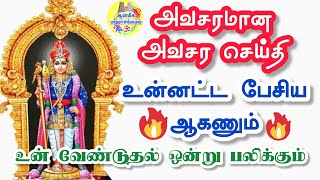 ⁉️அவசரமான அவசர செய்தி⁉️உன்னட்ட பேசிய ஆகணும்🔥உன் வேண்டுதல் ஒன்று பலிக்கும்💥 Murugan Speech in Tamil🔥