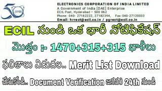 ECIL Results 50/2018 | ECIL Jobs in Hyderabad 2019 | ECIL JTO Jr. Consultant Shortlist Download 2019