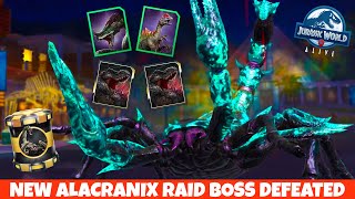 ALACRANIX RAID BOSS DEFEATED | Jurassic World Alive 2.19