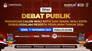 🔴LIVE - Debat Publik Calon Walikota dan Wakil Walikota Subulussalam 2024