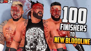 100 Finishers To The New Bloodline (Solo Sikoa, Jacob Fatu, Tama Tonga) in WWE 2K24 !!!