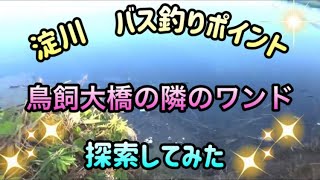 鳥飼大橋の隣のワンド周辺を探索してみた。淀川　バス釣りポイント。守口市側。