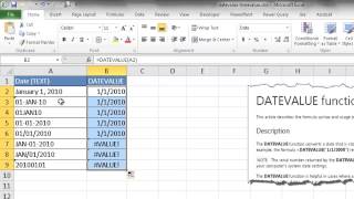 Use the DATEVALUE and TIMEVALUE Functions