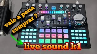 Mesa de som placa de áudio live sound k1 interface para celular, Tablet e computadores