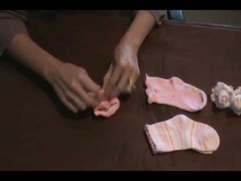 How to Make A Baby Sock Rose Baby Gift Idea How to Make A Baby Sock Rose Baby Gift Idea