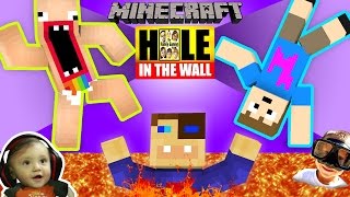 MINECRAFT Hole in the Wall MINI-GAME! w/ FGTEEV Shawn, Duddy & Chase (SUPER CHALLENGE)