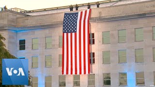 Flag Unfurled at Pentagon to Mark 20 Years Since 9/11