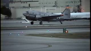 Curtiss Commando Departing BUR (Check out the Flames)