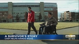 After becoming first quadriplegic to regain control of limb, former diver heads back to school