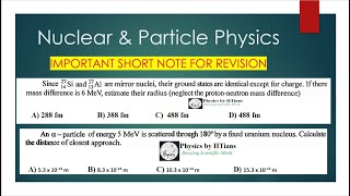 Nuclear Physics Lec-1👉🏼Solved problems with essential details👉🏼Target-NET,GATE,JAM, TIFR Physics