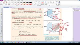 Chap 2.9 - Resultants (three dimensions) (d): Sample Problem 2/19 Wrench