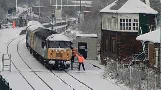 56301 pulling 33103 and 45133 towards Shildon Locomotion 22/01/2013n