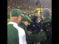 Bart Starr Greets Brett Favre