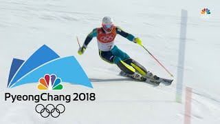 Sweden's Andre Myhrer wins slalom gold after favorites make mistakes