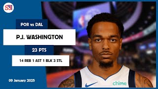 P.J. WASHINGTON 23 PTS vs POR 09 Jan 24-25 DAL Highlights