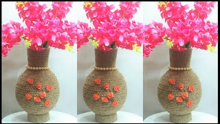 Jute craft ideas | Home decorating idea handmade | Beautiful and Simple Jute flower vase