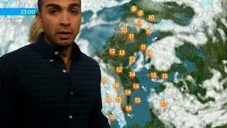 Blooper: Oväntat besök i väderstudion - Nyhetsmorgon (TV4)