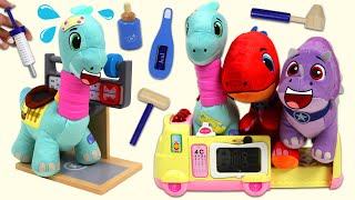 Disney Jr Dino Ranch Clover Toy Ambulance Hospital Doc Mcstuffins Checkup with New Doctor Tools!