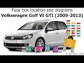 Fuse box location and diagrams: Volkswagen Golf VI GTI (2009-2013)