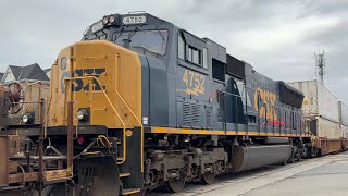 CSX SD70MAC! CP 9819, CSX 4752, KCS 4174 at Woodbridge, ON (DEC 17, 2024)